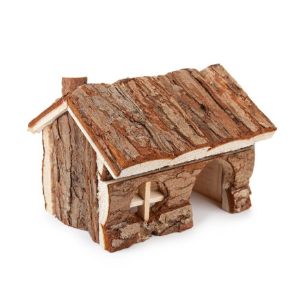 Casa com chaminé em madeira para hamster