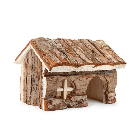Casa com chaminé em madeira para hamster