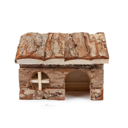 Casa com chaminé em madeira para hamster