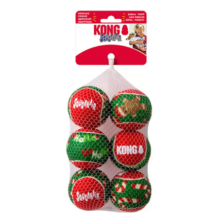 Kong Holiday Squeakair Bolas de Ténis NATAL
