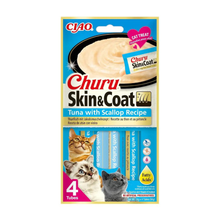 Churu Cat Skin&Coat Receita de atúm com vieiras