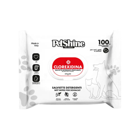 PetShine Toalhitas de clorexidina - ação antimicrobiana