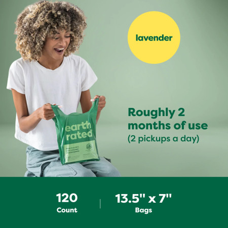 Earth Rated Poopbag Sacos de asas com cheiro a lavanda