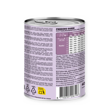 Eukanuba Wet Puppy Cordeiro e batata