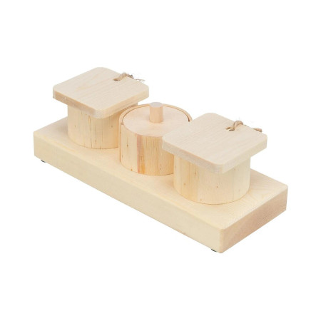 Trixie Puzzle Snack Cups em madeira para coelhos e porquinhos