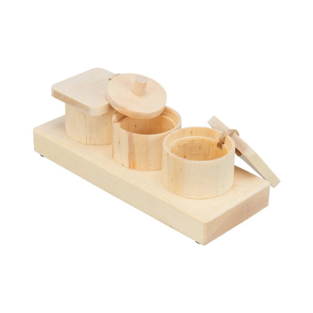 Trixie Puzzle Snack Cups em madeira para coelhos e porquinhos