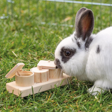 Trixie Puzzle Snack Cups em madeira para coelhos e porquinhos