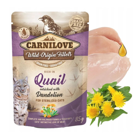Carnilove Húmido para gato esterilizado coderniz e dente leão