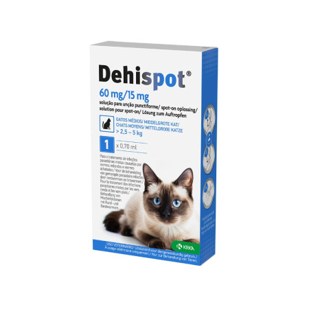 Dehispot Pipeta Desparasitante interno para gato médios