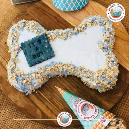 Cooka's Cookies Bolo Aniversário para cão em forma de osso