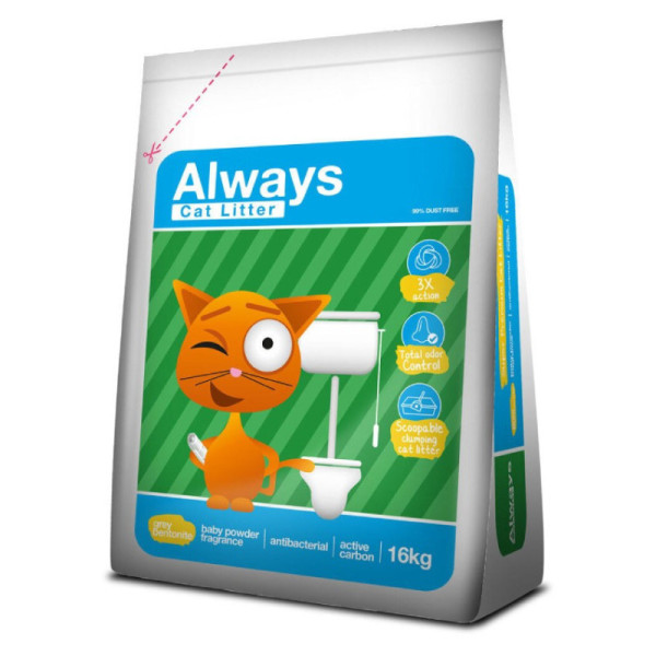 Always Cat Litter 3x Action Carvão Activado