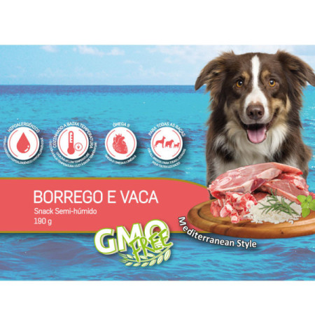 HappyOne Mediterraneum Snacks Semi-húmidos de Borrego e Vaca